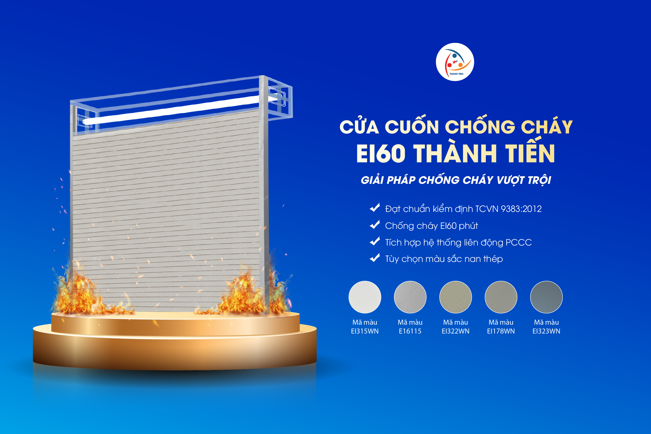 Cửa cuốn chống cháy EI60 là lớp bảo vệ quan trọng để ngăn cháy lan và bảo đảm an toàn