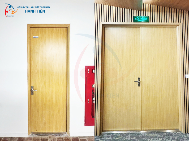 Cửa thép vân gỗ chống cháy Thành Tiến